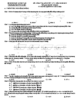 Đề kiểm tra môn Vật lý Lớp 11 - Năm học 2018-2019 - Trường THPT Từ Kiệt